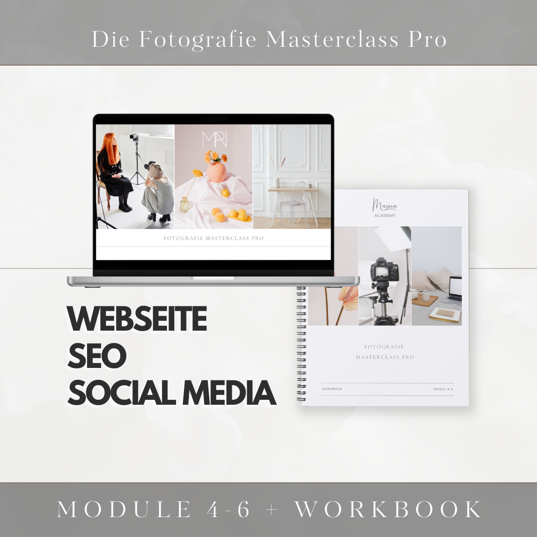 📸 📖 Foto-Masterclass Modul 4-6 Bundle mit Workbook