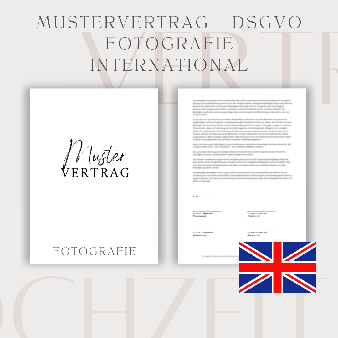 Mustervertrag & DSGVO Fotografie International